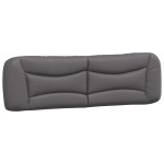 vidaXL Pat cu saltea, gri, 180x200 cm, piele ecologică vidaXL Pat cu saltea, gri, 180x200 cm, piele ecologică