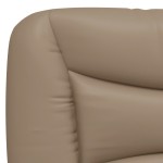 vidaXL Pat cu saltea, cappuccino, 200x200 cm, piele ecologică