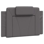 vidaXL Pat cu saltea, gri, 90x190 cm, piele ecologică vidaXL Pat cu saltea, gri, 90x190 cm, piele ecologică
