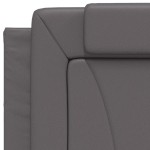 vidaXL Pat cu saltea, gri, 90x190 cm, piele ecologică vidaXL Pat cu saltea, gri, 90x190 cm, piele ecologică