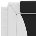 vidaXL Pat cu saltea, alb și negru, 90x190 cm, piele ecologică