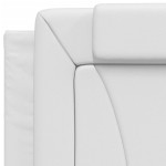 vidaXL Pat cu saltea, alb, 90x200 cm, piele ecologică