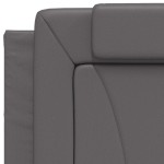 vidaXL Pat cu saltea, gri, 90x200 cm, piele ecologică vidaXL Pat cu saltea, gri, 90x200 cm, piele ecologică