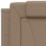 vidaXL Pat cu saltea, cappuccino, 90x200 cm piele ecologică