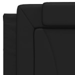 vidaXL Pat cu saltea, negru, 100x200 cm, piele ecologică
