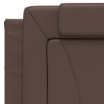 vidaXL Pat cu saltea, maro, 100x200 cm, piele ecologică vidaXL Pat cu saltea, maro, 100x200 cm, piele ecologică