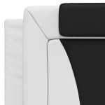 vidaXL Pat cu saltea, alb și negru, 100x200 cm, piele ecologică vidaXL Pat cu saltea, alb și negru, 100x200 cm, piele ecologică
