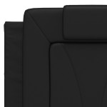 vidaXL Pat cu saltea, negru, 120x200 cm, piele ecologică