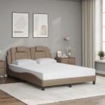 vidaXL Pat cu saltea, cappuccino, 120x200cm piele ecologică