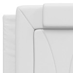 vidaXL Pat cu saltea, alb, 140x200 cm, piele ecologică vidaXL Pat cu saltea, alb, 140x200 cm, piele ecologică