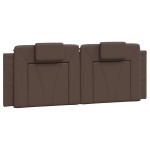 vidaXL Pat cu saltea, maro, 140x200 cm, piele ecologică vidaXL Pat cu saltea, maro, 140x200 cm, piele ecologică