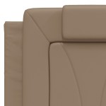 vidaXL Pat cu saltea, cappuccino, 140x200cm piele ecologică