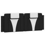 vidaXL Pat cu saltea, negru și alb, 140x200 cm, piele ecologică