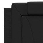 vidaXL Pat cu saltea, negru, 160x200 cm, piele ecologică