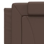 vidaXL Pat cu saltea, maro, 160x200 cm, piele ecologică vidaXL Pat cu saltea, maro, 160x200 cm, piele ecologică