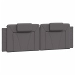 vidaXL Pat cu saltea, gri, 160x200 cm, piele ecologică vidaXL Pat cu saltea, gri, 160x200 cm, piele ecologică