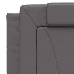 vidaXL Pat cu saltea, gri, 160x200 cm, piele ecologică vidaXL Pat cu saltea, gri, 160x200 cm, piele ecologică