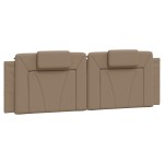 vidaXL Pat cu saltea, cappuccino, 160x200cm piele ecologică