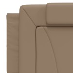 vidaXL Pat cu saltea, cappuccino, 160x200cm piele ecologică