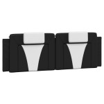 vidaXL Pat cu saltea, negru și alb, 160x200 cm, piele ecologică