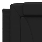 vidaXL Pat cu saltea, negru, 180x200 cm, piele ecologică
