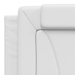 vidaXL Pat cu saltea, alb, 180x200 cm, piele ecologică