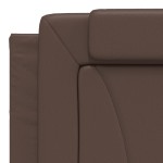 vidaXL Pat cu saltea, maro, 180x200 cm, piele ecologică vidaXL Pat cu saltea, maro, 180x200 cm, piele ecologică