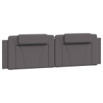 vidaXL Pat cu saltea, gri, 180x200 cm, piele ecologică vidaXL Pat cu saltea, gri, 180x200 cm, piele ecologică