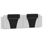 vidaXL Pat cu saltea, alb și negru, 180x200 cm, piele ecologică vidaXL Pat cu saltea, alb și negru, 180x200 cm, piele ecologică