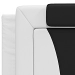 vidaXL Pat cu saltea, alb și negru, 200x200 cm, piele ecologică vidaXL Pat cu saltea, alb și negru, 200x200 cm, piele ecologică