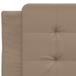 vidaXL Pat cu saltea, cappuccino, 80x200 cm piele ecologică vidaXL Pat cu saltea, cappuccino, 80x200 cm piele ecologică