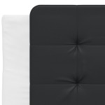 vidaXL Pat cu saltea, alb și negru, 80x200 cm, piele ecologică