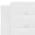 vidaXL Pat cu saltea, alb, 90x190 cm, piele ecologică