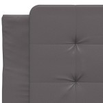 vidaXL Pat cu saltea, gri, 90x190 cm, piele ecologică vidaXL Pat cu saltea, gri, 90x190 cm, piele ecologică