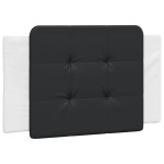 vidaXL Pat cu saltea, alb și negru, 90x190 cm, piele ecologică