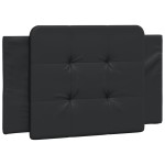 vidaXL Pat cu saltea, negru, 90x200 cm, piele ecologică
