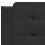 vidaXL Pat cu saltea, negru, 90x200 cm, piele ecologică