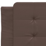 vidaXL Pat cu saltea, maro, 90x200 cm, piele ecologică