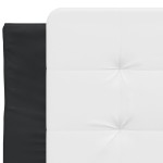 vidaXL Pat cu saltea, negru și alb, 90x200 cm, piele ecologică