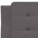 vidaXL Pat cu saltea, gri, 100x200 cm, piele ecologică vidaXL Pat cu saltea, gri, 100x200 cm, piele ecologică