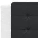 vidaXL Pat cu saltea, alb și negru, 100x200 cm, piele ecologică vidaXL Pat cu saltea, alb și negru, 100x200 cm, piele ecologică