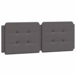 vidaXL Pat cu saltea, gri, 120x200 cm, piele ecologică vidaXL Pat cu saltea, gri, 120x200 cm, piele ecologică