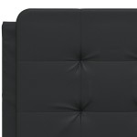 vidaXL Pat cu saltea, negru, 140x190 cm, piele ecologică