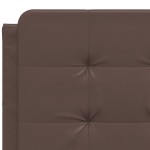 vidaXL Pat cu saltea, maro, 140x190 cm, piele ecologică vidaXL Pat cu saltea, maro, 140x190 cm, piele ecologică