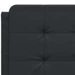 vidaXL Pat cu saltea, negru, 140x200 cm, piele ecologică