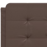 vidaXL Pat cu saltea, maro, 140x200 cm, piele ecologică vidaXL Pat cu saltea, maro, 140x200 cm, piele ecologică