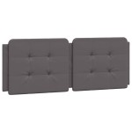 vidaXL Pat cu saltea, gri, 140x200 cm, piele ecologică vidaXL Pat cu saltea, gri, 140x200 cm, piele ecologică