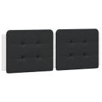 vidaXL Pat cu saltea, alb și negru, 140x200 cm, piele ecologică vidaXL Pat cu saltea, alb și negru, 140x200 cm, piele ecologică