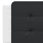 vidaXL Pat cu saltea, alb și negru, 160x200 cm, piele ecologică