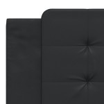 vidaXL Pat cu saltea, negru, 180x200 cm, piele ecologică
